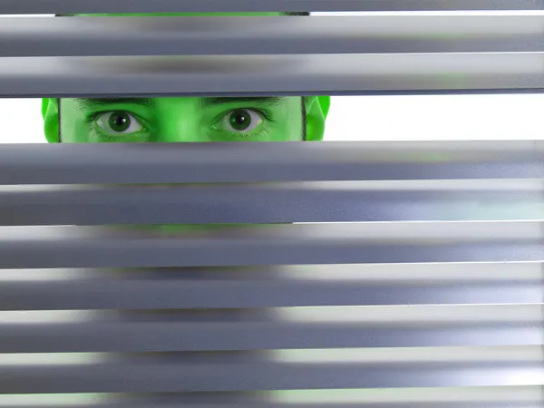 Grüne Peeping Tom — Stockfoto