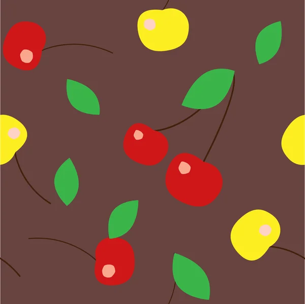 Cherry. Seamless — Stock Vector