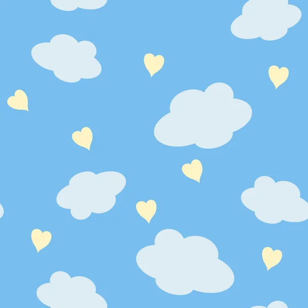 Hjärtan och moln — Stock vektor