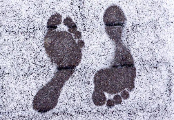 Snow footprints — Stock Photo, Image