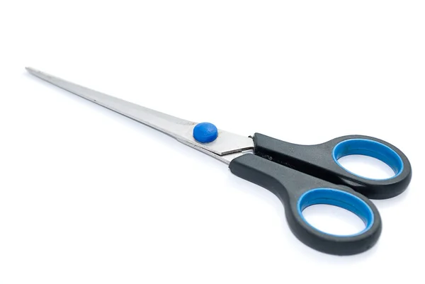 Office Scissors Plastic Handles Isolated White — Stock Photo, Image