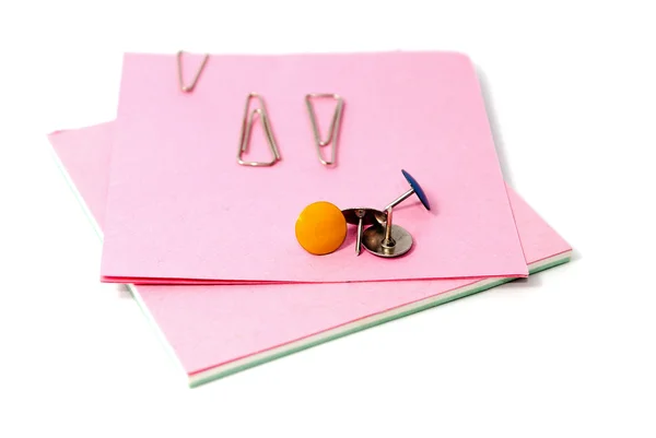 Petit Ensemble Fournitures Bureau Isolé Sur Blanc — Photo