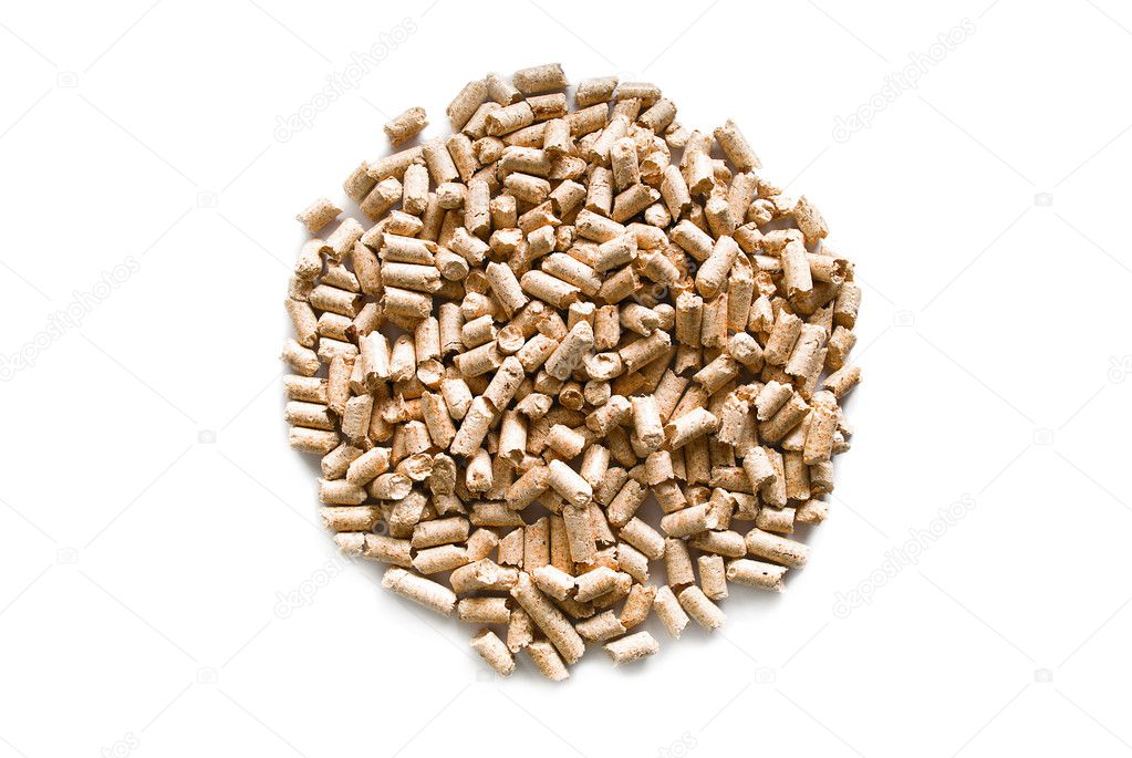 Pellets in a circle.