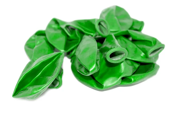Globos verdes no inflados —  Fotos de Stock