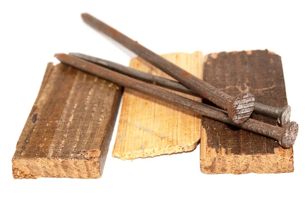 Nails and wood — Stock Photo, Image
