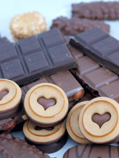Chocolade en koekjes — Stockfoto