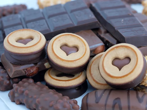 초콜릿, 비스킷 — 스톡 사진