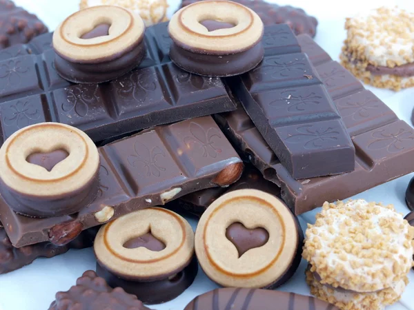 Schokolade und Kekse — Stockfoto