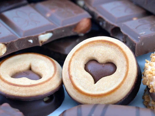 Chocolate e biscoitos — Fotografia de Stock