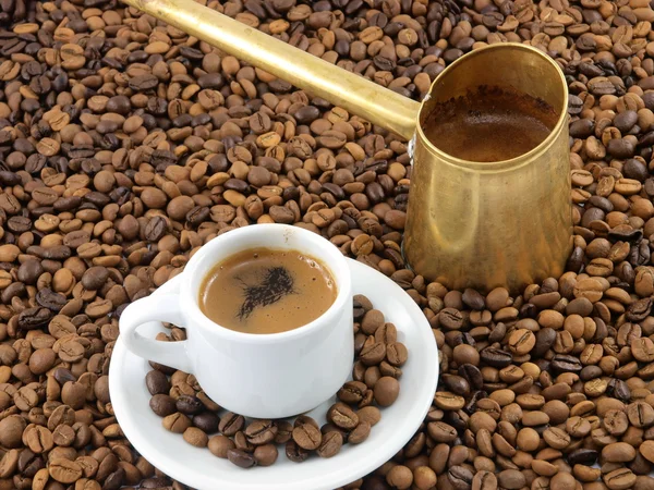 Griekse of Turkse koffie — Stockfoto