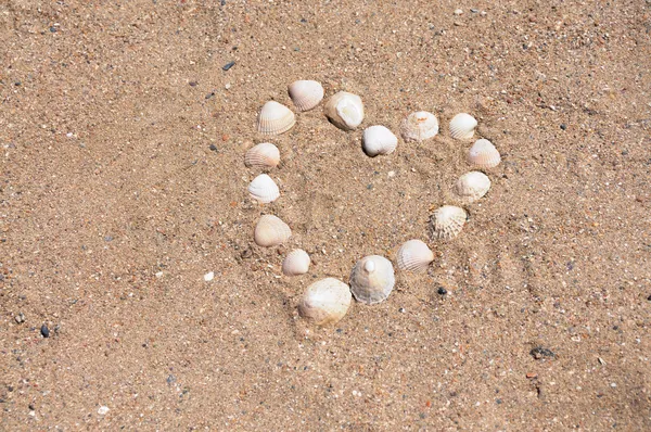 Heart at beach — Stock Photo, Image