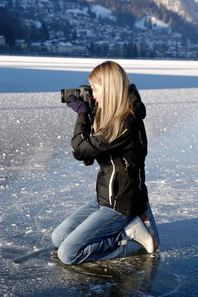 Paparazzi på is — Stockfoto