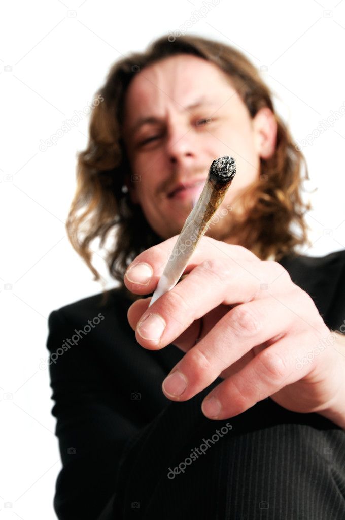 Man smoking weed