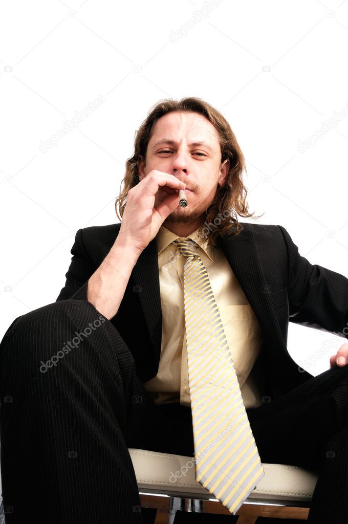 Man smoking marijuana