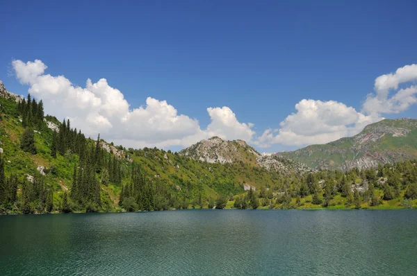 Lago Sary-Chelek colorido — Fotografia de Stock