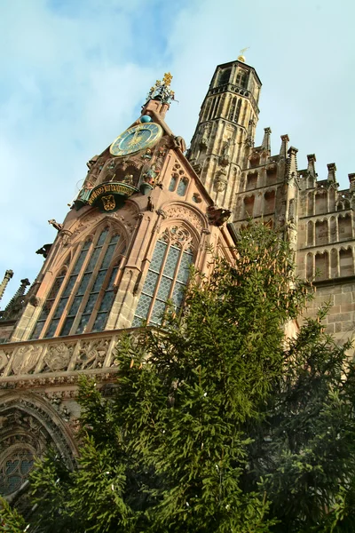 stock image Church of Our Lady Nuremberg, central market