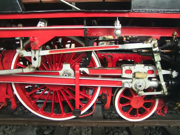 Bir Alman buhar lokomotif, tekerlek parçası — Stok fotoğraf