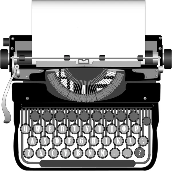 Velha máquina de escrever — Vetor de Stock
