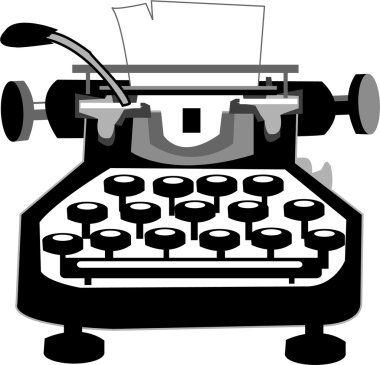 Old typewriter clipart