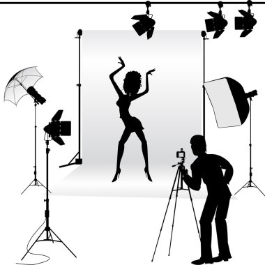 Model posing in professionally clipart