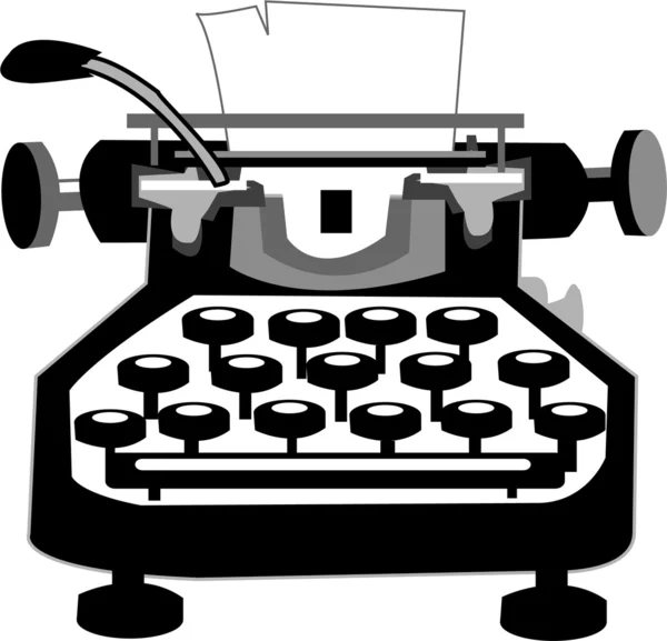 Velha máquina de escrever — Vetor de Stock