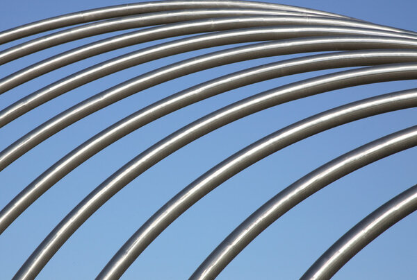 Metal Structure against Blue Sky Background