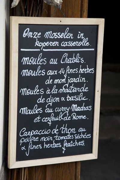 Flamsk og fransk menu – stockfoto