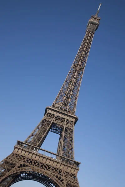 Eiffeltornet Tiltad Vinkel Paris Frankrike — Stockfoto