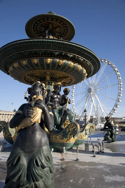 Площадь Согласия Большим Колесом Заднем Плане Париже Франция — стоковое фото