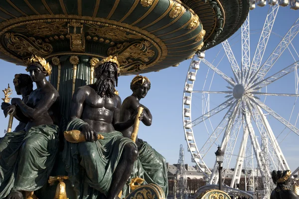 パリの観覧とコンコルド広場 — ストック写真
