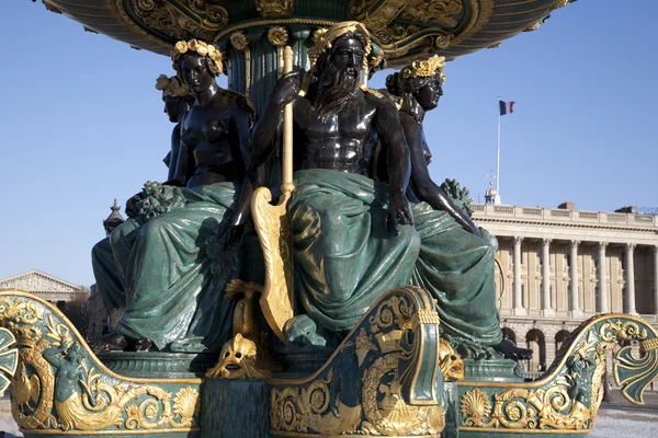 Fonte Praça Place Concorde Paris França — Fotografia de Stock