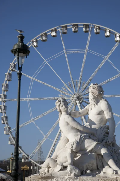 Jardim Das Tulherias Paris Com Roda Ferris Fundo Inverno França — Fotografia de Stock