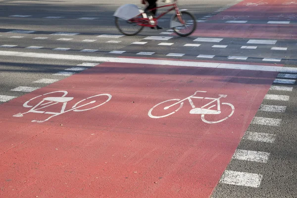 Cykel Lane Barcelona Spanien — Stockfoto