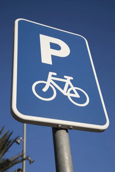 Panneau de stationnement vélo — Photo