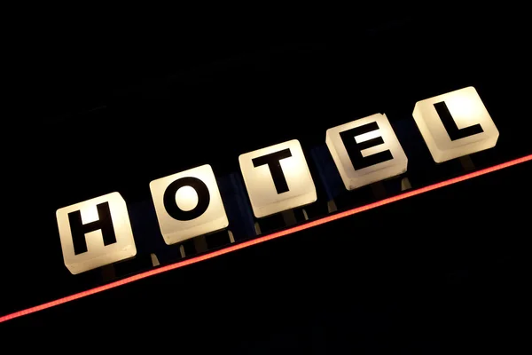 Illumminated 호텔 로그인 — 스톡 사진