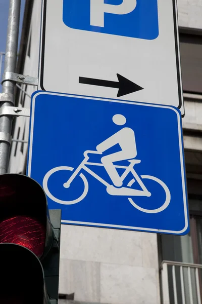 Signo de bicicleta urbana — Foto de Stock
