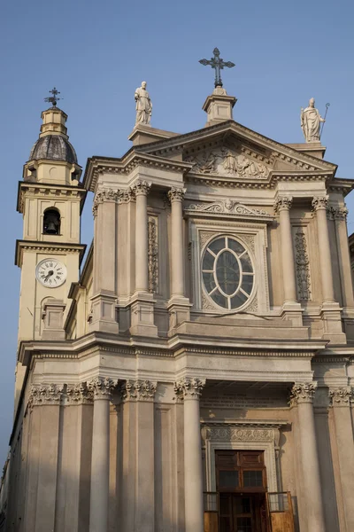 圣卡洛教堂和钟塔在都灵 — 图库照片