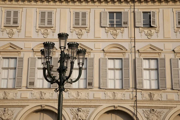 St Carlo Square Facade in Turin — Stock Photo, Image