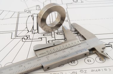 Calipper and workpiece clipart