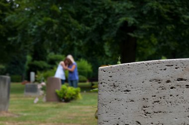 Mourning at the grave clipart