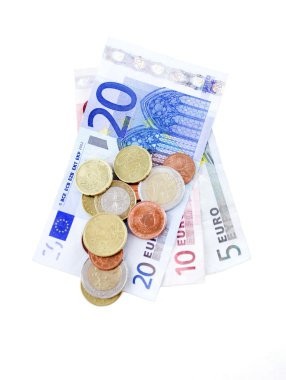 Euro notes and coines clipart