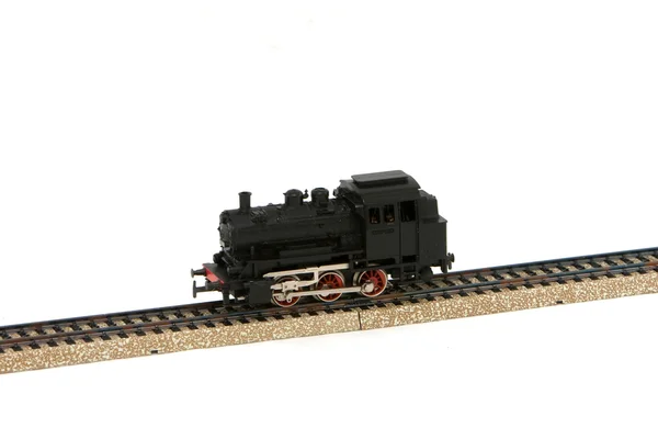 Model trein op een witte achtergrond. — Stockfoto