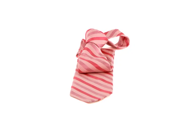 Gravata rosa em um fundo branco. — Fotografia de Stock
