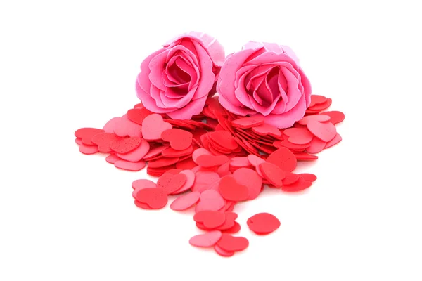Roses and hearts — Stock Photo, Image