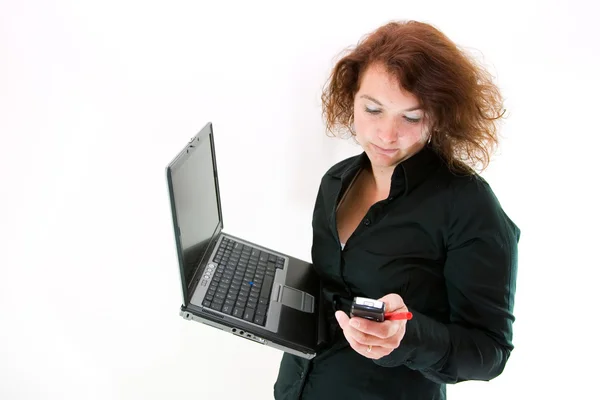 Business woman using her cell — Stock Photo, Image