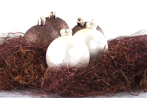 Vánoční dekorace s míčky — Stock fotografie