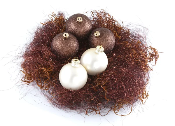 クリスマス ボールの巣 — ストック写真
