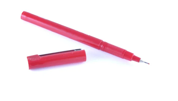 Red Fineliner White Background — Stock Photo, Image