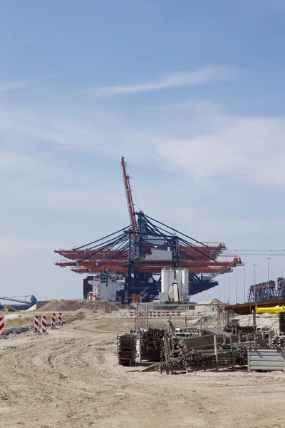 Jeřáby Rotterdamu Stavební Zóna — Stock fotografie