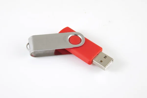 Memory Stick Usb Czerwony Białym Tle — Zdjęcie stockowe
